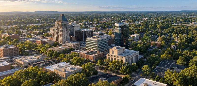 Aerial view of Greensboro, NC