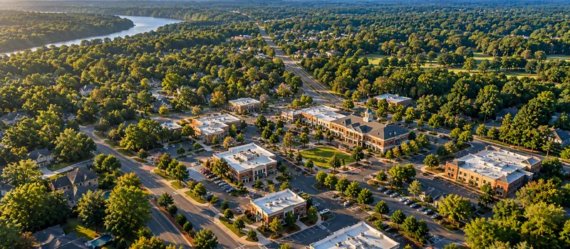 Aerial view of Lewisville, NC