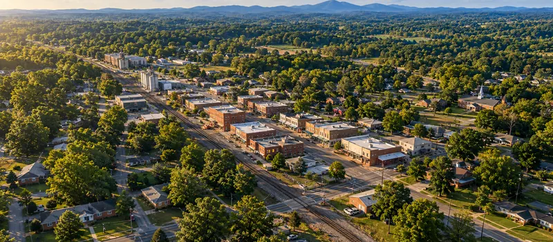 Aerial view of Rural Hall, NC