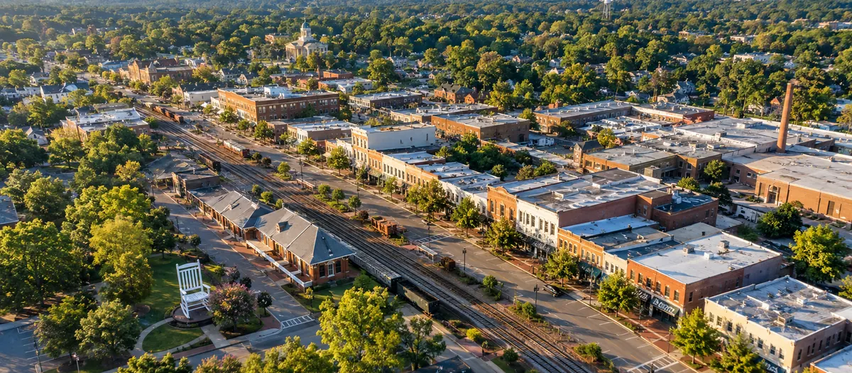 Aerial view of Thomasville, NC