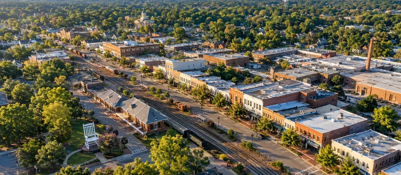 Aerial view of Thomasville, NC