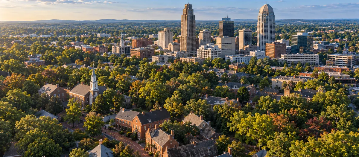 Aerial view of Winston-Salem, NC